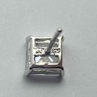 Sterling Silver 925 Square Princess Cut CZ Pendant Necklace 17.5" Earrings Set — photo 7