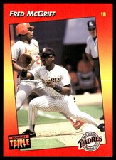Fred McGriff 1992 Triple Play #87 Padres MLB READ FREE SHIPPING AutographDen