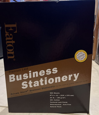 Eaton Business Stationery 8 1/2 x 11 Natural Fleck Private Stock 24 Lb 500 Sheet