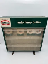 Vintage Texaco Auto Lamp Bulb Store Display Cabinet 18" x 17 1/2" x 5 EXTRAS