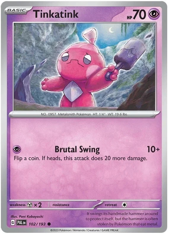Tinkatink Pokemon TCG Card 102/193