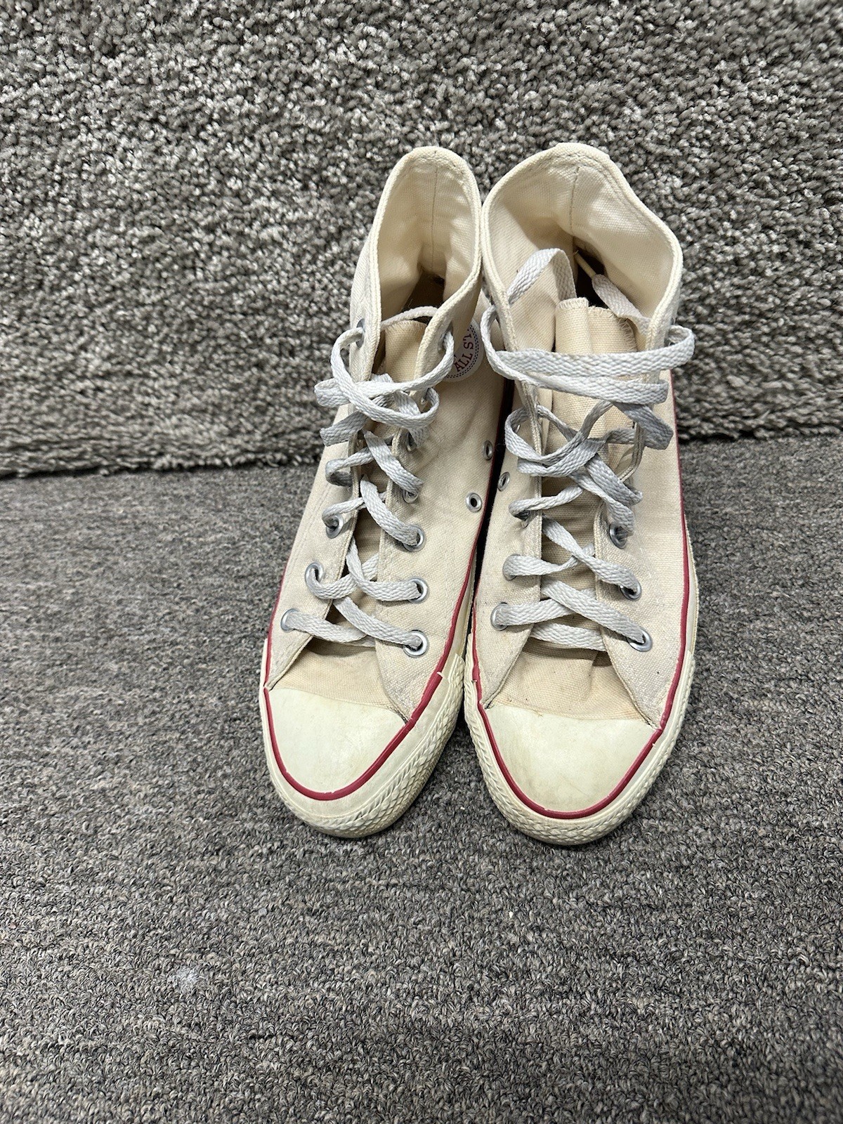 VNTG 80s 90 Made In USA Converse Chuck Taylor All Star White High Tops Men's 5.5 thumbnail 3