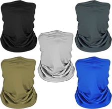 5 Pack Neck Gaiter Face Cover for UV Sun Protection, Dustproof Multicolor-1 