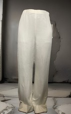 Roland Mouret Ladies Fraser Hammered Silk Wide Leg Trousers-Off White Colour, 12