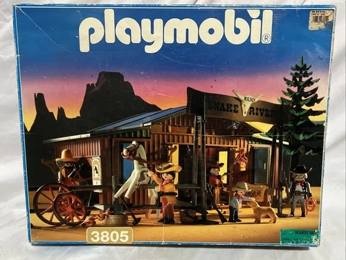 Vintage 1994 Playmobil Set 3805 “snake River Ranch” With Box. Incomplete