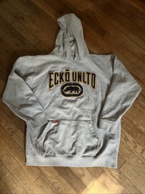 Ecko Unltd. Grey Vintage Rhino Logo Hoodie Size Small in men /boys XL