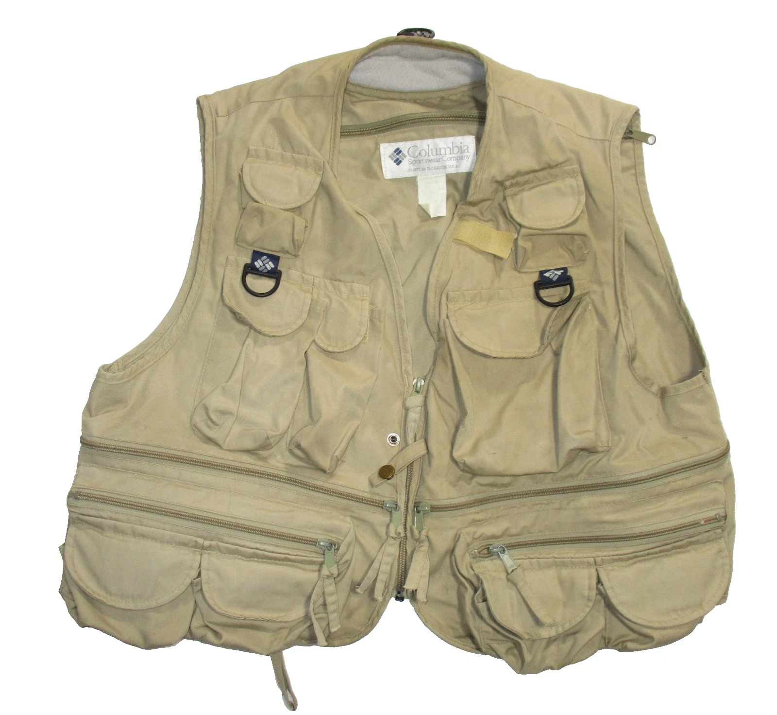 Vintage Columbia PFG Fishing Vest Mens XL Multi Pocket Outdoor