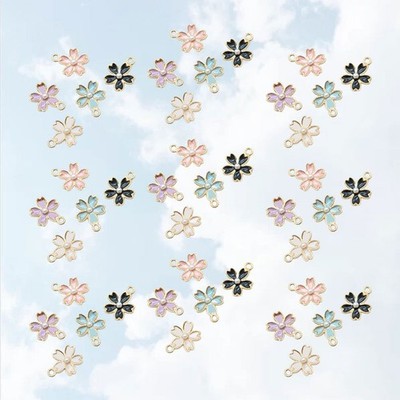 50 Pcs Cherry Blossom Anhänger Halskettenanhänger Blumenanhänger