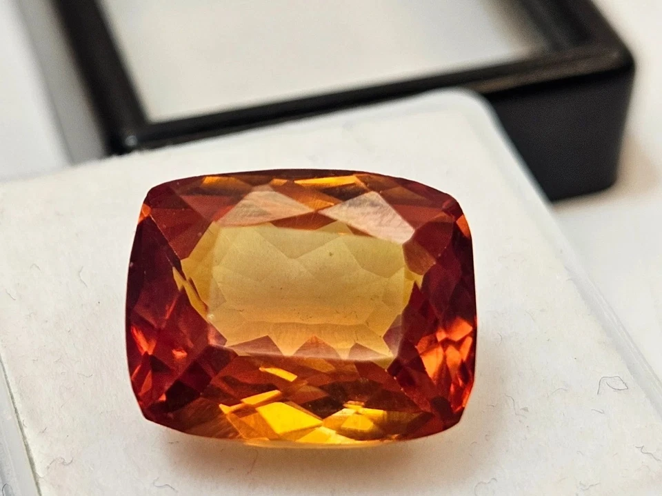 Stunning Citrine Orange Cushion Cut 12-13 Ct Natural Making Ring Loose Gemstone - Image 4 of 4