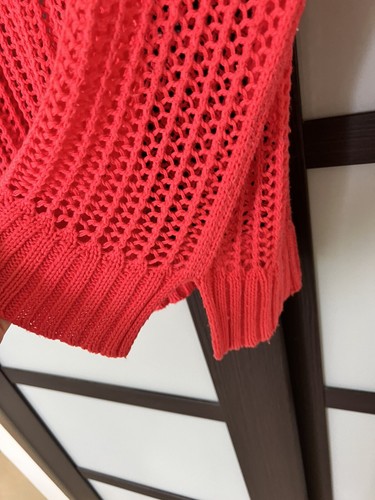 Motherhood Maternity Womens Red Heart Crotchet LS Pullover Sweater Size Medium - Picture 7 of 7
