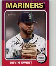 2024 Topps Heritage Devin Sweet Rookie #242 RC Seattle Mariners