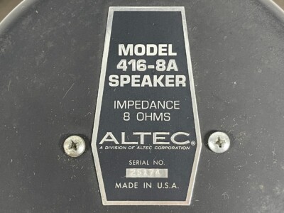 ALTEC 416-8A Woofer Units Pair Working but Needs Attention USED F