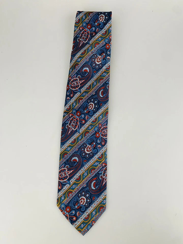 Corbata vintage Liberty of London cachemir cuello de Abercrombie and Fitch azul años 70 Foto 3 de 4