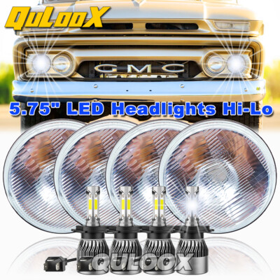 4PCS 5.75'' 5-3/4'' Round LED Headlights hi/lo for GMC C15/C1500 Pickup C2500