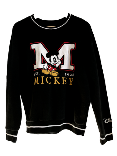 Hollister Mickey Mouse Pullover Black Sweatshirt Size XS cotton blend unisex