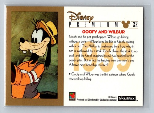 GOOFY AND WILBUR 1995 Skybox Disney Premium #32 C1 - Picture 2 of 2