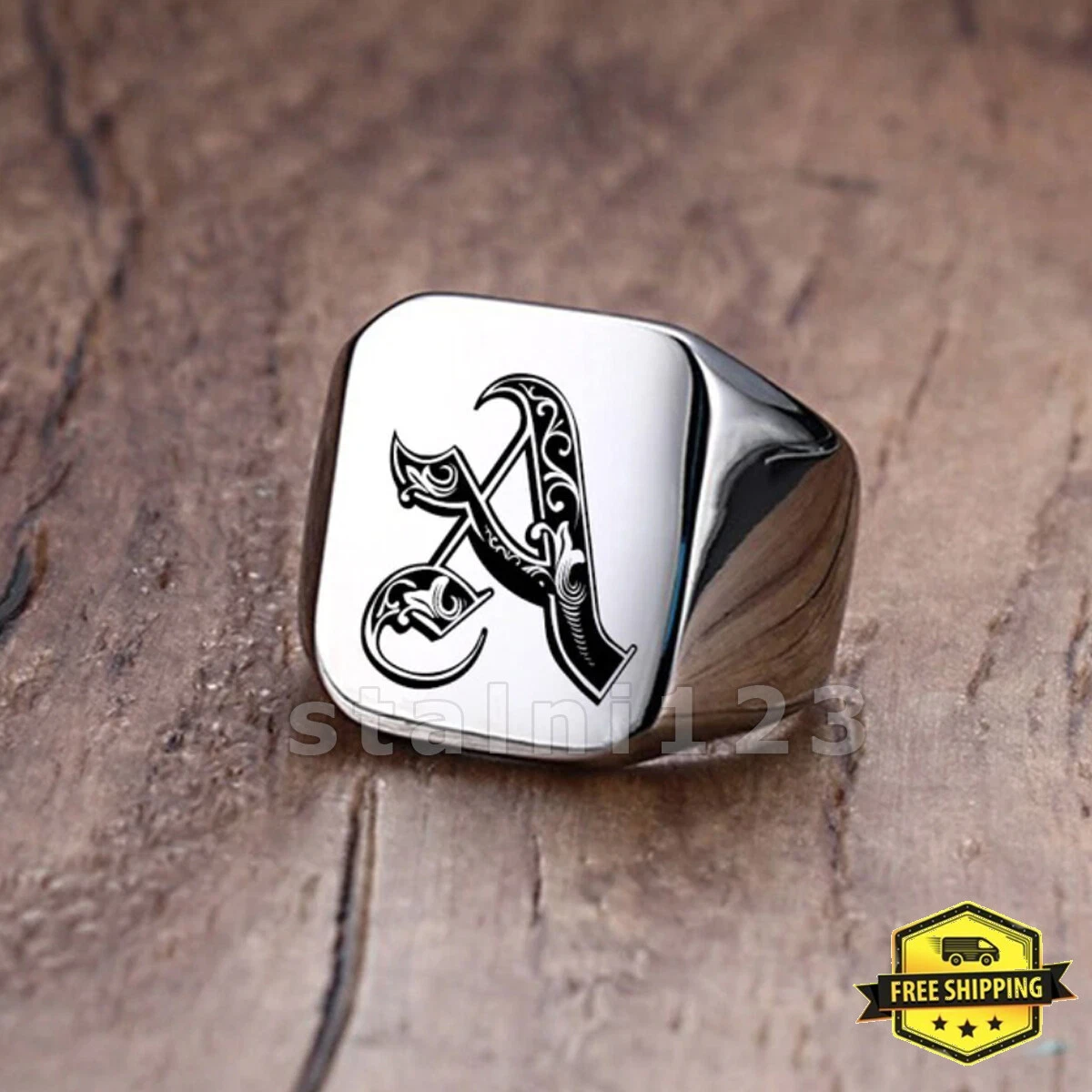 BOHOMOON In My Heart Initial Signet Ring | Waterproof & Tarnish Free