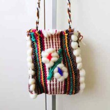 BORSA A TRACOLLA PICCOLA GRAZIOSA FATTA A MANO, DECORATIVA MULTICOLORE - 5" x 6