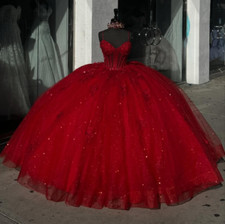 Princess Red Quinceanera Dresses with Bow Sweet 15 16 Prom Party Ball Gowns