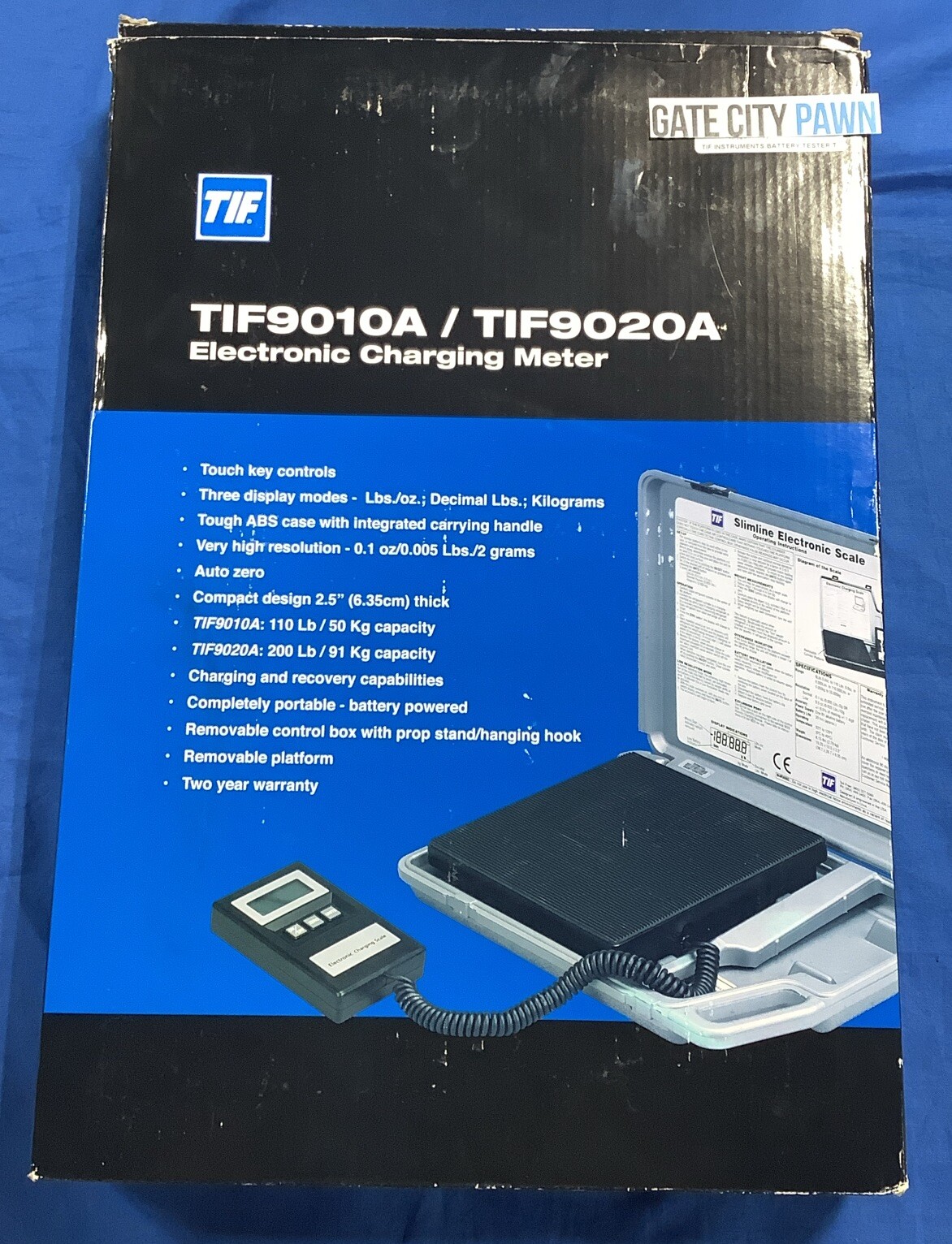 TIF 9010A Slimline Electronic Refrigerant Charging Scale 2c for 