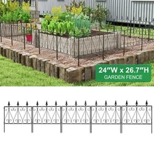 5 Pack Garden Fence No Dig Fencing Metal Rustproof Panel Border Animal Barrier