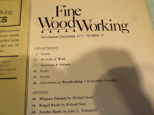 FINE WOOD WORKING MAGAZINE NOV./DEC. 1979 ISSUE # 19 THE TAUNTON PRESS - Picture 4 of 8