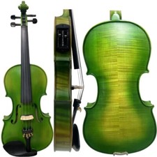 Beautiful green colors 4 strings electric  acoustic violin 4/4 ,with case / bow