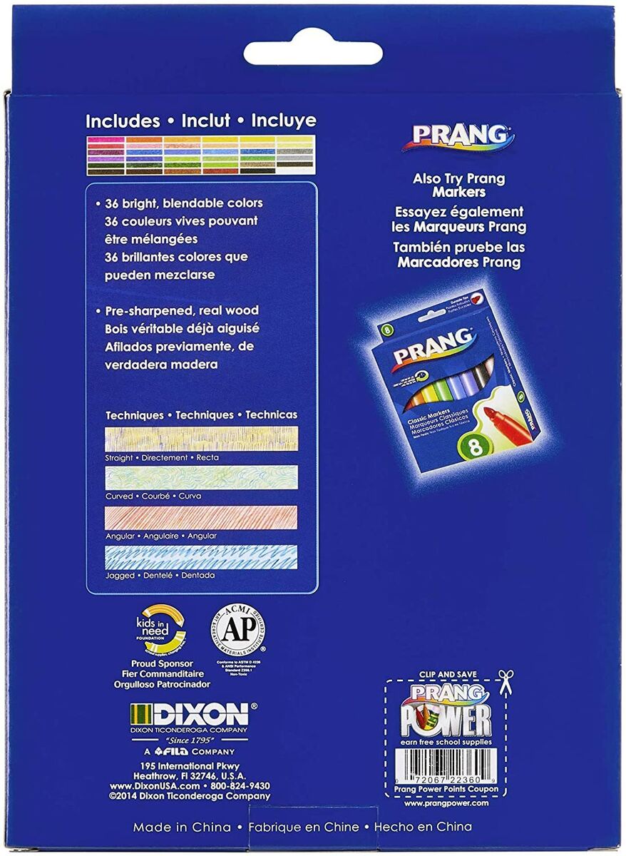 PRANG Thick Core Colored Pencil Set 3.3MM Cores7 Length, Assorted Colors  76 PCS