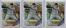 LOT OF (3) T.J. SIKKEMA 2019 BOWMAN CHROME REFRACTOR REF ROOKIE CARD DRAFT RC TJ
