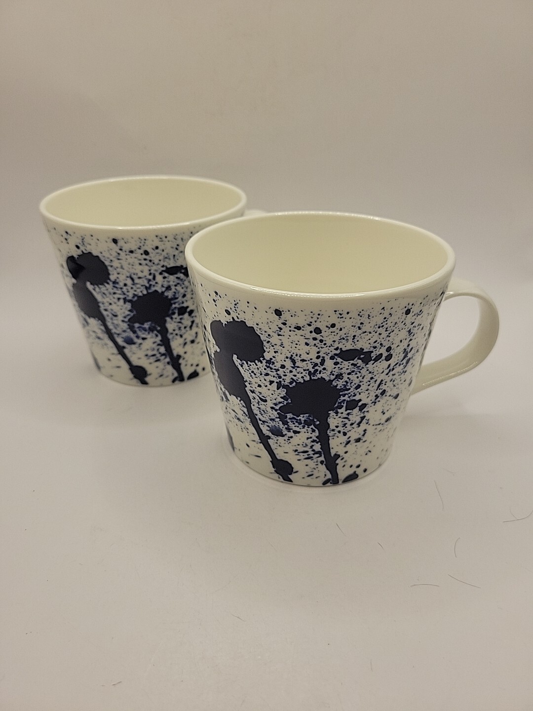2 ROYAL DOULTON Pacific Blue Splash Coffee Mug Dishwasher Safe Ink Blot