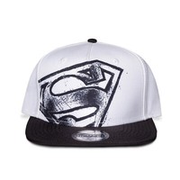 Superman Snapback Cap White Graffiti Logo Dc Comics Kappe MüTze