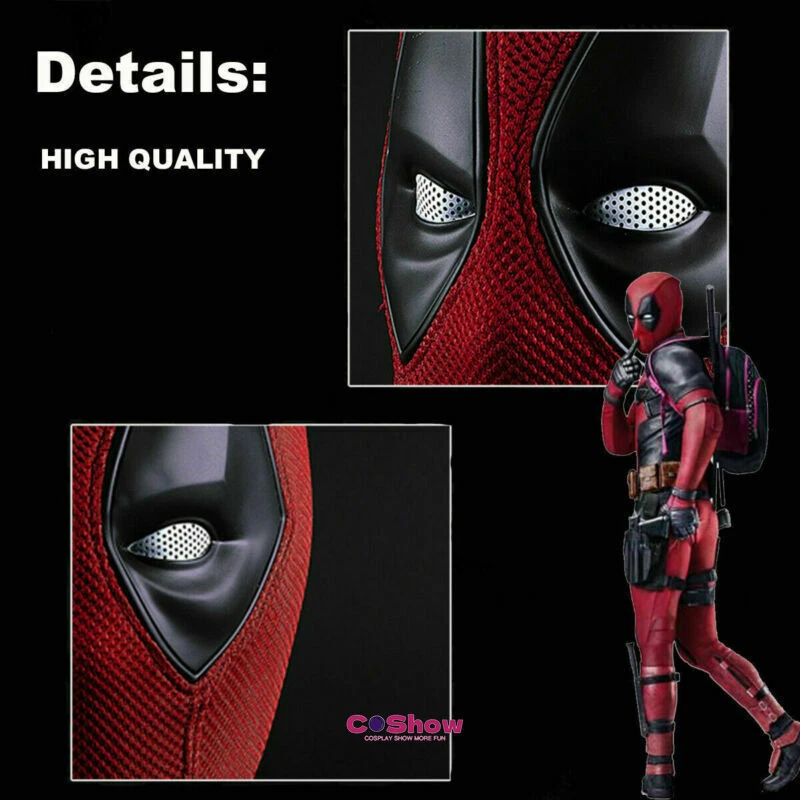 Movie Deadpool Full Face Mask Red Superhero Perspective Breathable Knitted Hat - Image 2 of 4