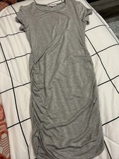 Antistar Gray T-Shirt Ruched Dress Size Small Bodycon Comfortable Soft