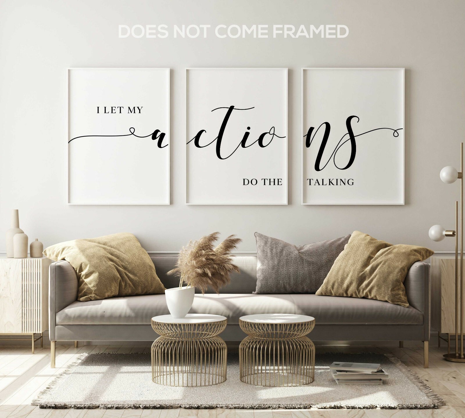 Let Actions Do The Talking, Set of 3 Poster Prints, Home Wall Art Decor