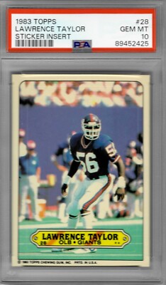1983 Topps Sticker #28 Lawrence Taylor Graded PSA 10 GEM MINT | eBay