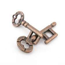 Vintage Classic Key Lock Puzzle Metal Brain Teaser IQ Test Toys for Adults Kids