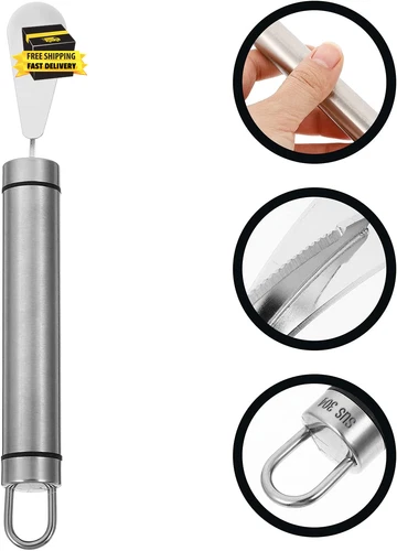 Silver Stainless Steel Orange Peeler | Easy to Peel | Long Handle Orange Citrus - Picture 5 of 12