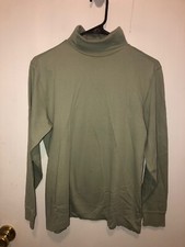 Lands End Womens SZ Small 6-8 Turtleneck Cotton Long Sleeve Shirt Made In USA