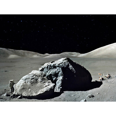 FOTO ROCK MONDLANDUNG APOLLO 17 WELTRAUM ASTRONAUT FINE ART DRUCK POSTER 30x