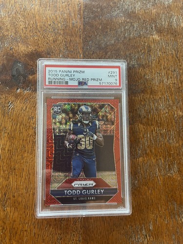2015 Prizm Rookies Red Mojo Prizms /99 Todd Gurley II #291 PSA 9 MINT Rookie RC