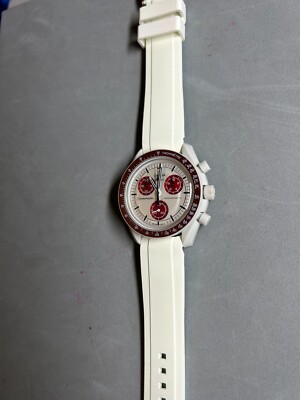 20mm WHITE Vulcanized Caoutchouc Strap Omega 