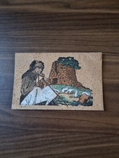 Cartolina In Sughero Pastore Sardo Viaggiata