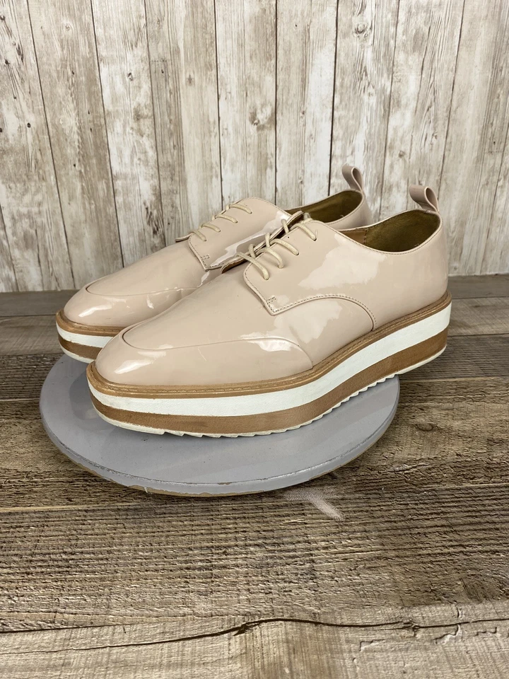 Zapatos de plataforma para mujer Zara Trafaluc rubor brillante talla EU 40 US 9,5/10 Foto 4 de 4