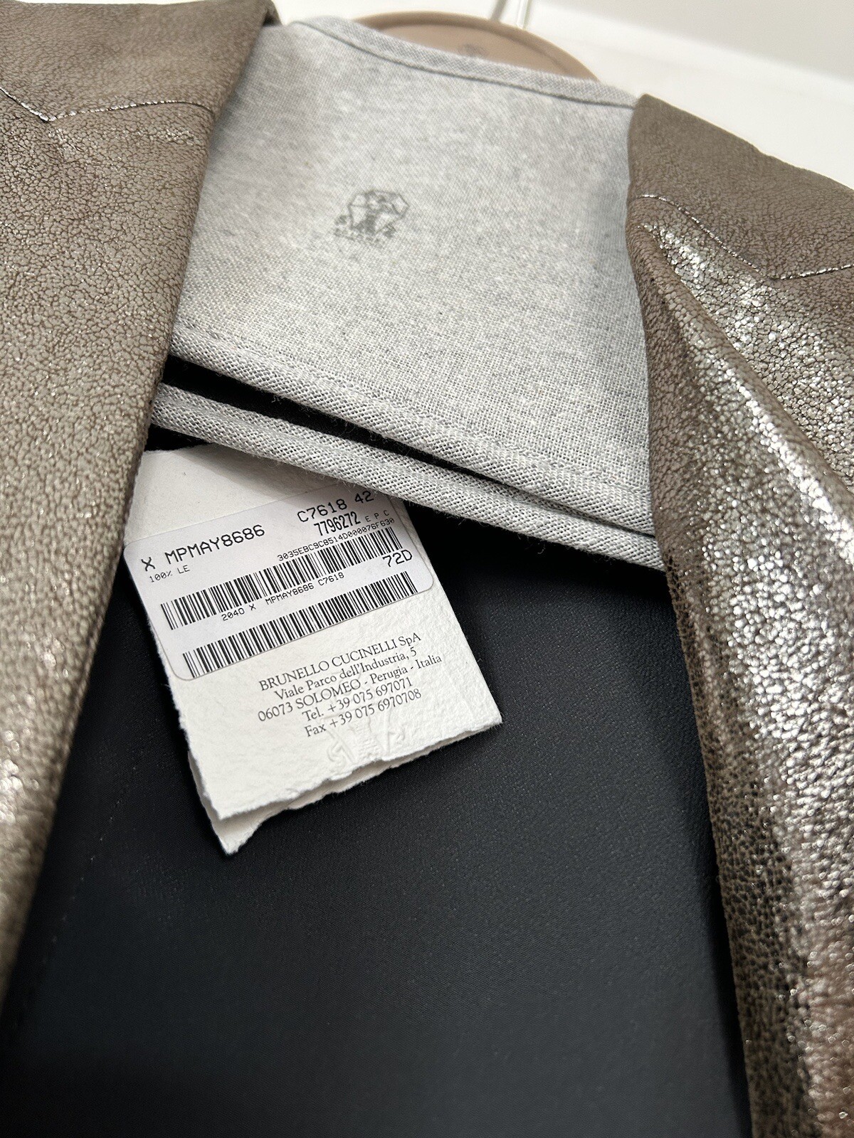 brunello cucinelli Leather Jacket Metallic Size IT 42 RRP £ 4350 image 9