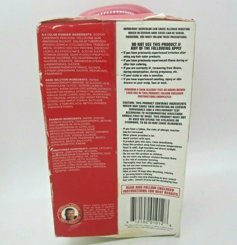 Samy Fat Foam Hair Color Women Men  A9 Light Ash Blonde 100% Gray Coverage New - Image 2 of 4