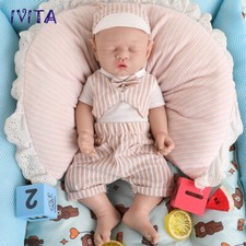 IVITA 17" Silicone Reborn Baby Doll Neonato Corpo Completo Addormentato Silicone Doll