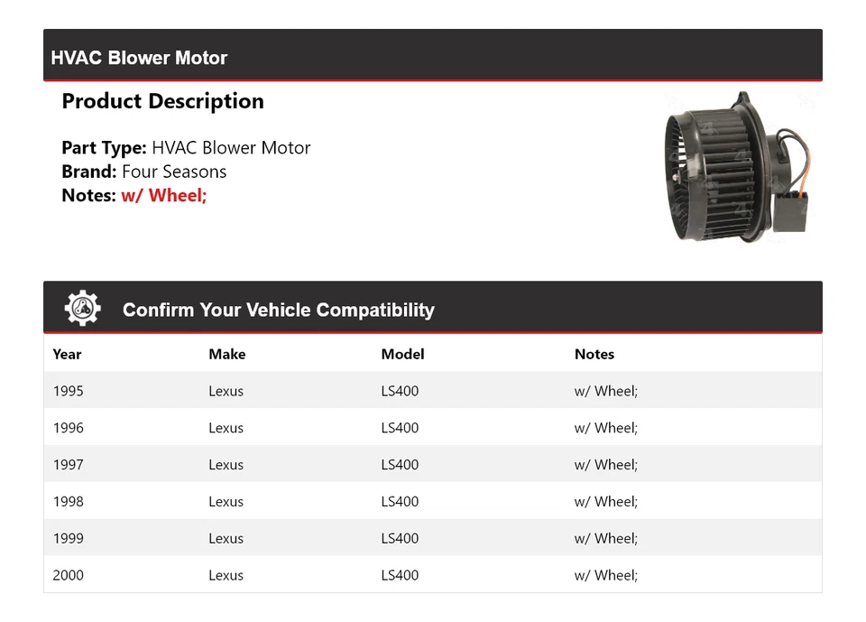 Motor soplador de climatización para Lexus LS400 1995-2000 4 estaciones 1996 1997 1998 1999 Foto 2 de 4