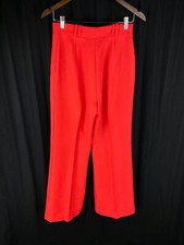 Vtg 70s Bell Bottom Mom High Rise Boho Hippie Neon Red Retro Pants 27x30 Sz 11