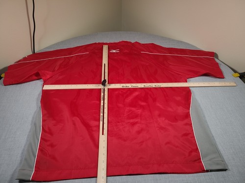 MIZUNO Jacket Mens XL Red Outdoor Sports Baseball Golf Coach Vented Windbreaker - Picture 7 of 13