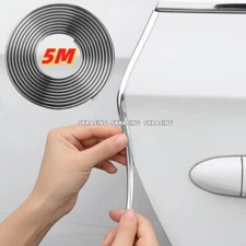 16FT 5 Metres Chrome Car Door Edge Guard Molding Trim Protector Strip U Shape